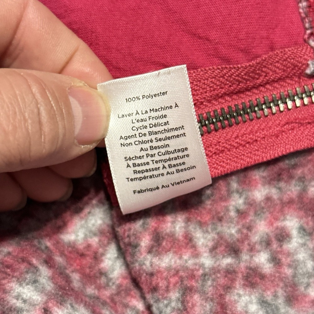 Talbots Womens Hoodie Large Magenta Hooded Fleece Sweatshirt Long Sleeve - Picture 8 of 10